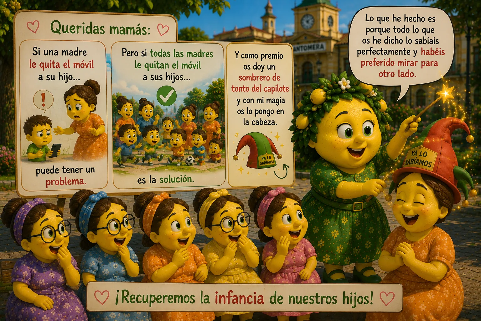 Mamá Vitrix explica que si solo una madre quita el móvil es un problema, pero si lo hacen todas juntas es la solución